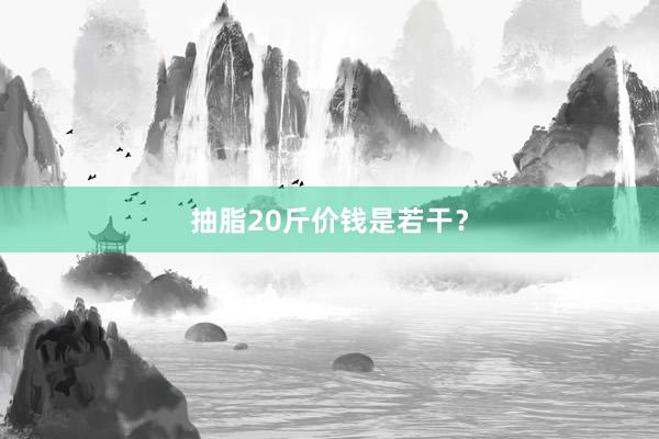 抽脂20斤价钱是若干？